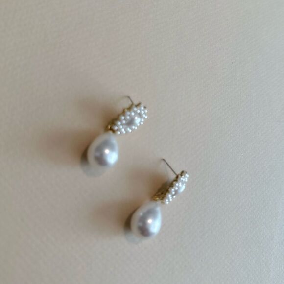 Pearl drop earrings #1337 - Picture 2 of 3